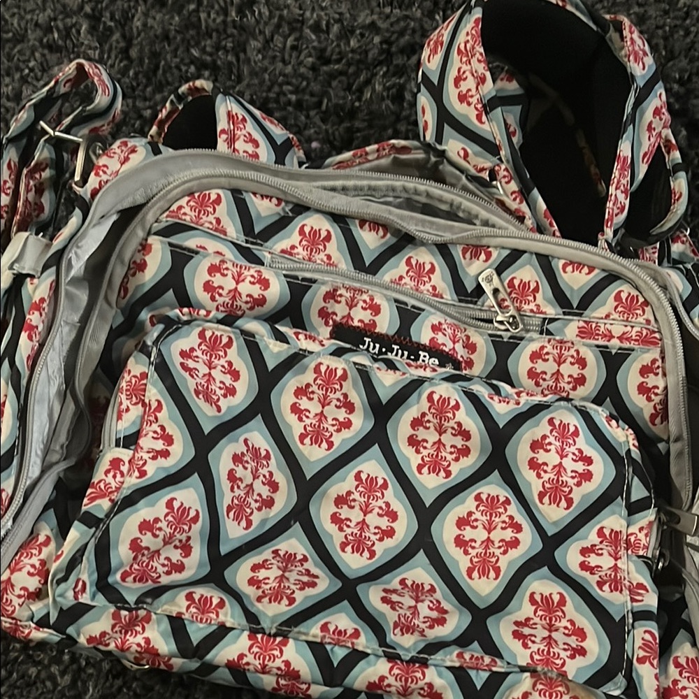 Ju-Ju-Be Women's Bag Set - Red and Gray Pattern